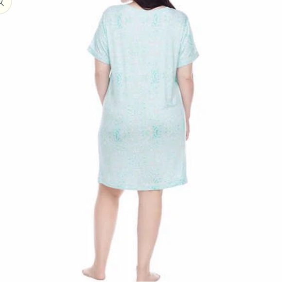 NWT 2 Ladies Short Sleeve Sleep Shirt (2 pack) Blue/Grey - size S - Picture 4 of 13